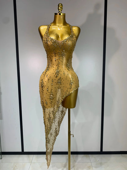 Handmade Glamorous Crystal Dress